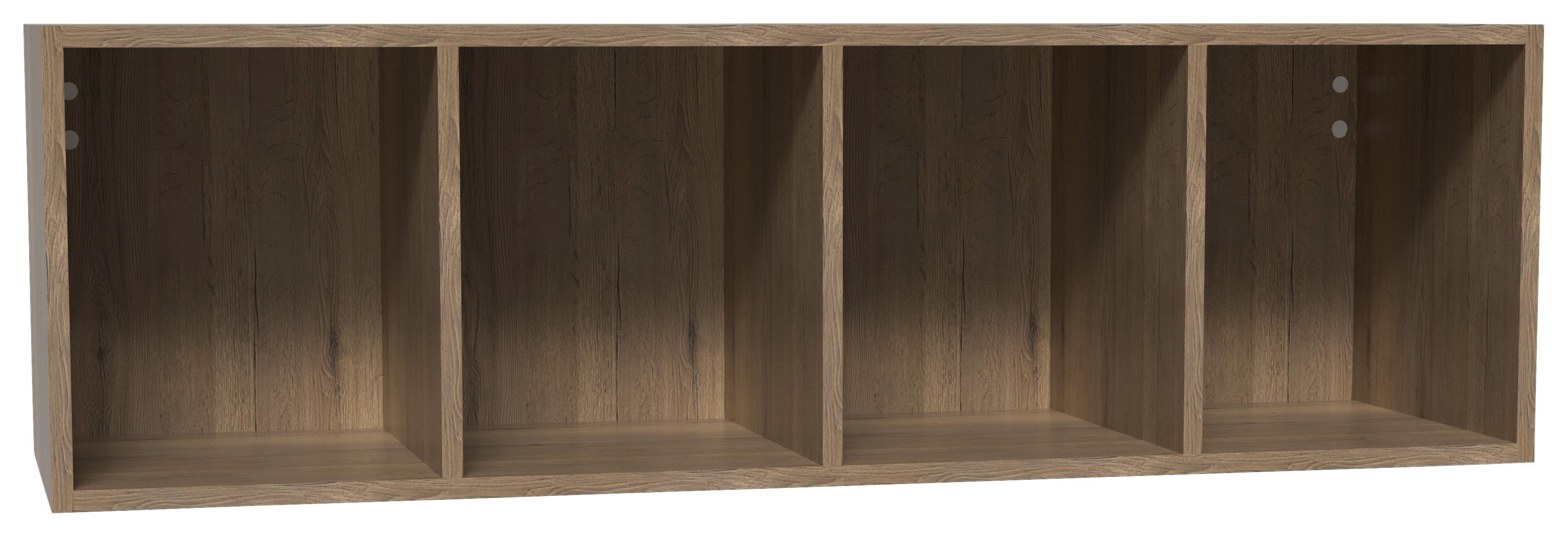 Wandregal Las Vegas Eiche Dunkel Dekor B: 120 cm - Eiche dunkel, MODERN, Holzwerkstoff (120/36/37cm) - Vertico