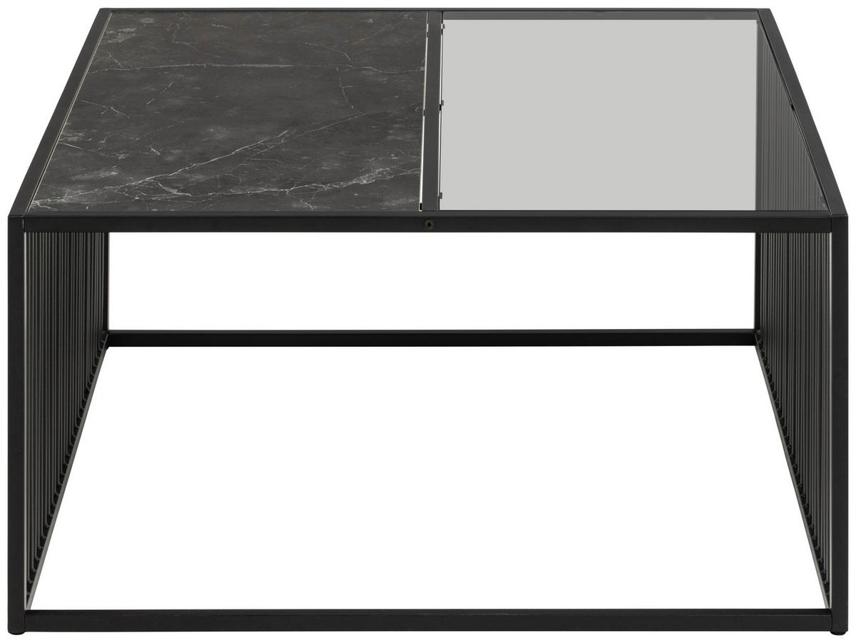 Dohányzóasztal Strington 80/80cm - fekete, Trend, faalapú anyag/Üveg (80/80/40cm) - MID.YOU