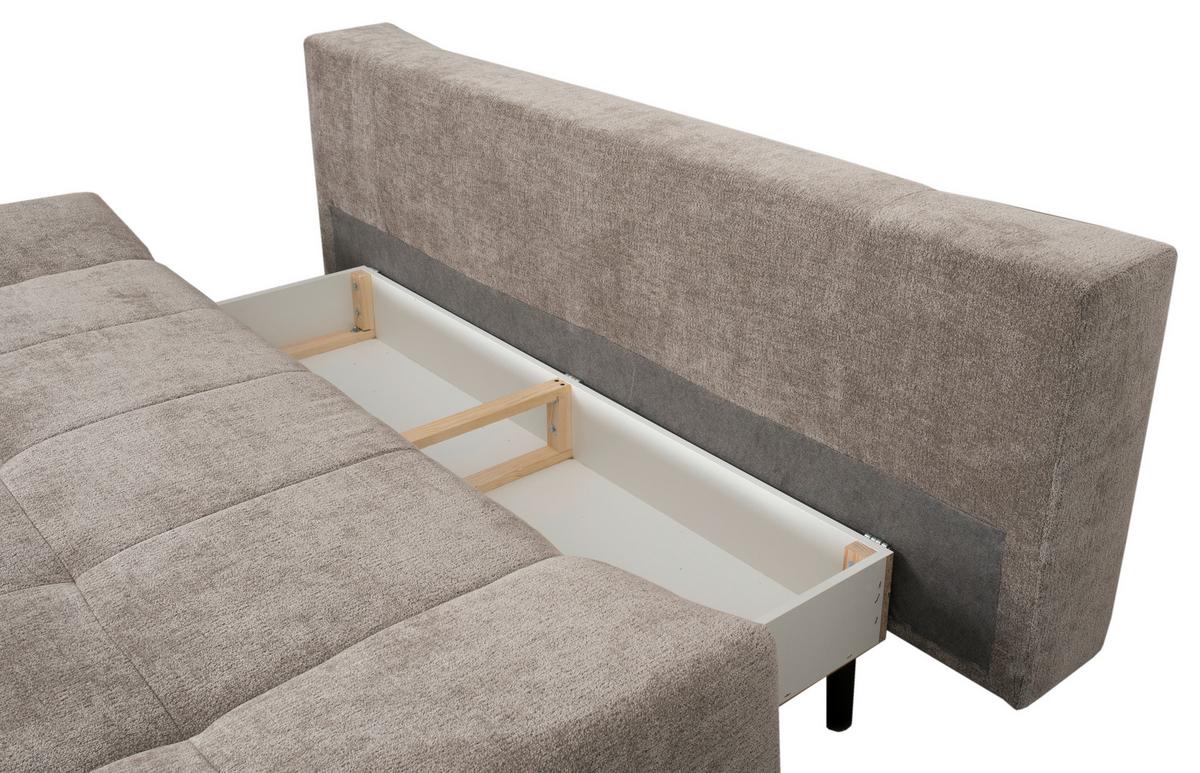 Schlafsofa Malpenza Braun B: 199 cm - Schwarz/Braun, Trend, Textil (199/91/110cm)