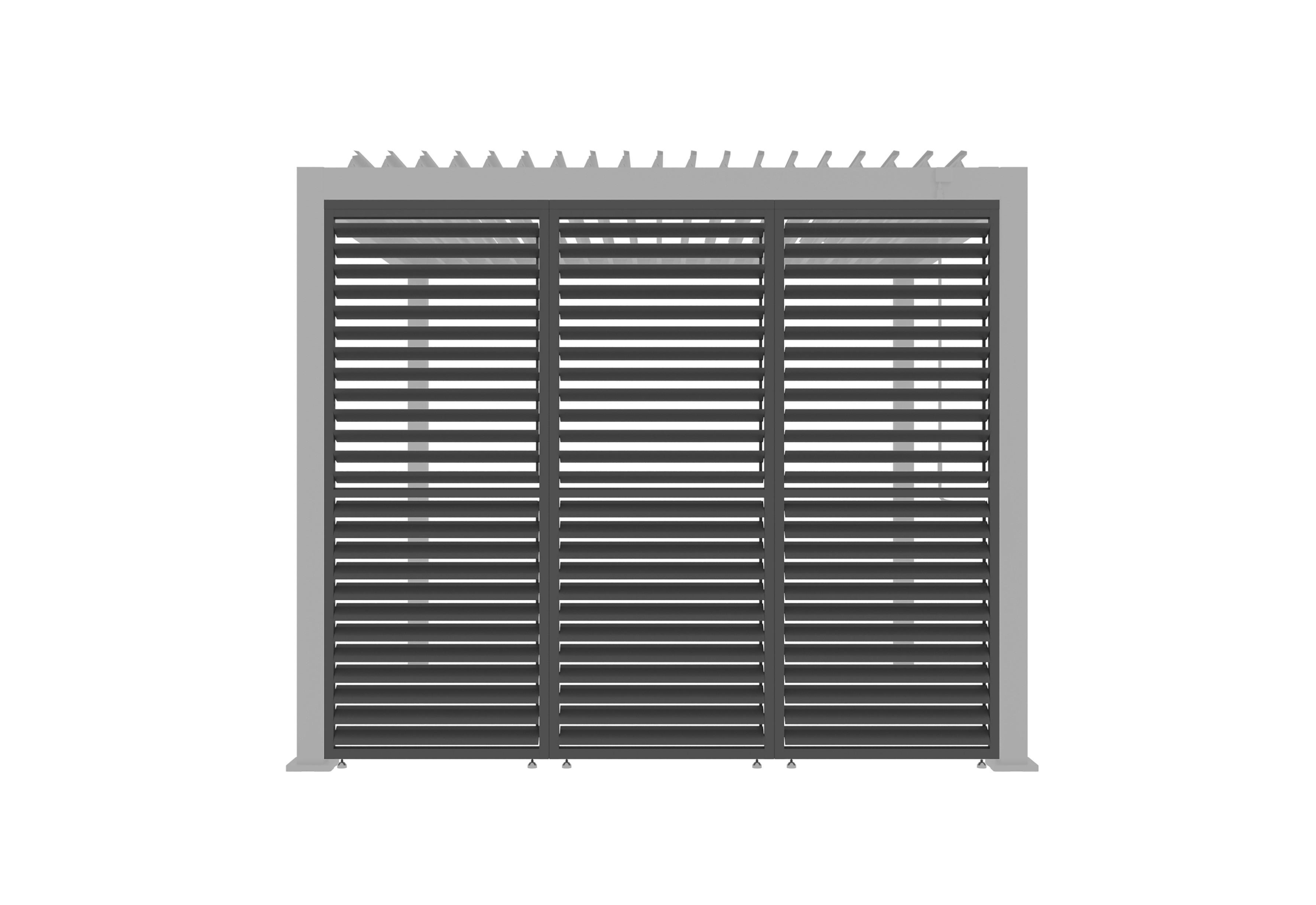 Lamellenwand verstellbar 93cm für Core+Pergola 3x4m und 3x6m - Anthrazit, Basics, Metall (92,5/234/4cm) - Gardenson