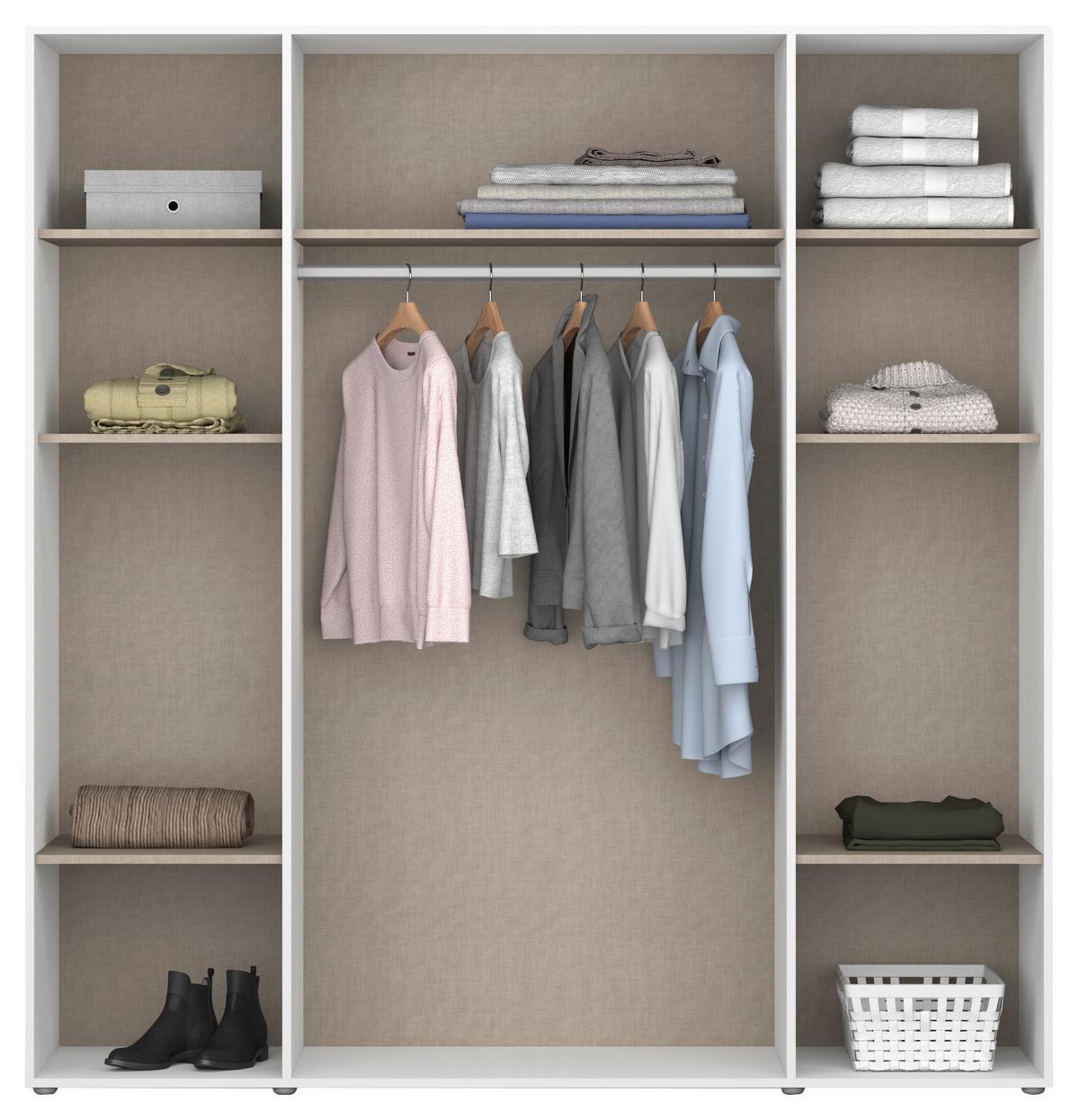 Drehtürenschrank Voyager Weiß,eiche Artisan B: 187 cm - Eiche Artisan/Weiß, MODERN, Holzwerkstoff (187/194/53cm) - Rauch Möbel