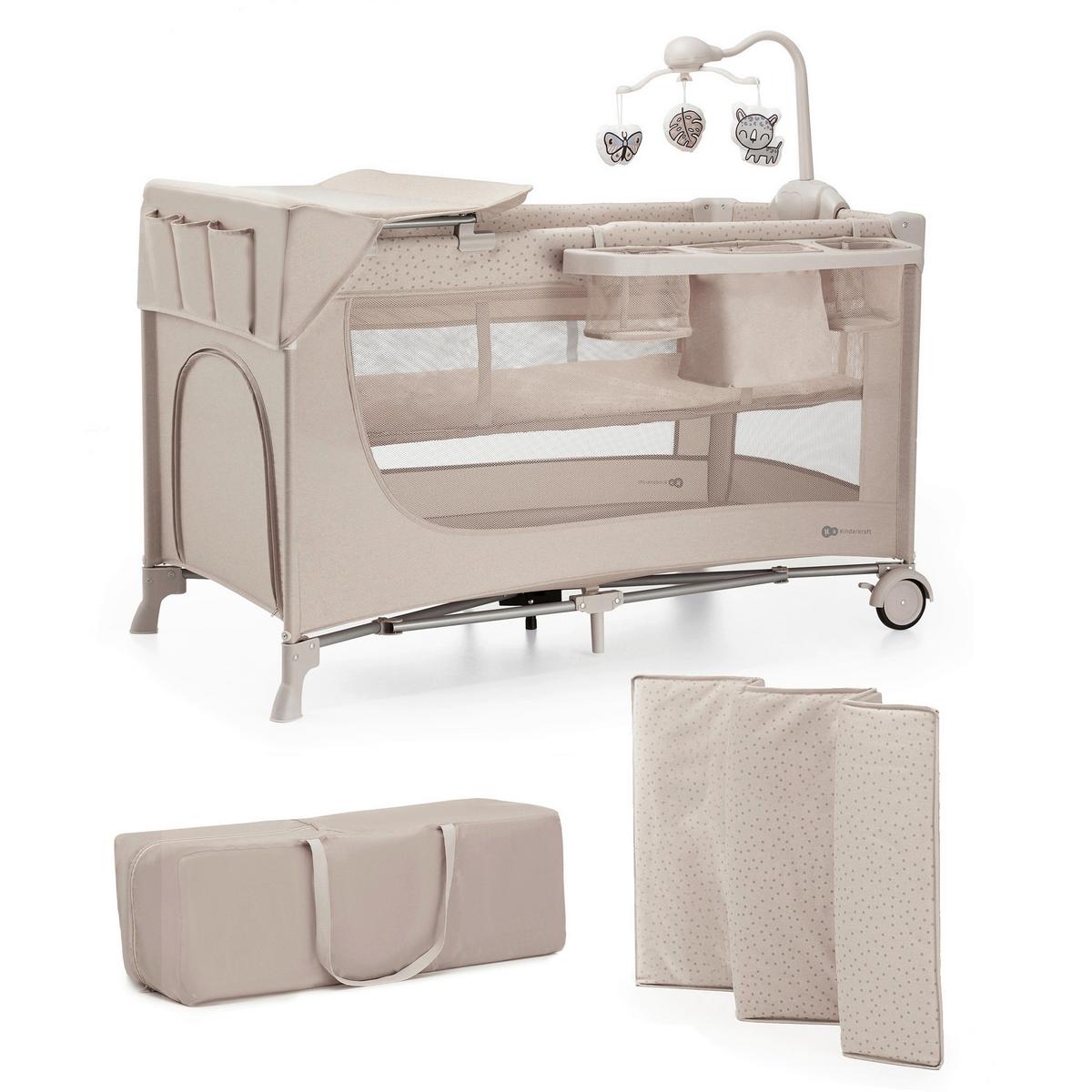 Reisebett Joy 2 3-In-1 Beige, Lf: 60x120cm - Beige, Basics (60/120cm) - Kinderkraft