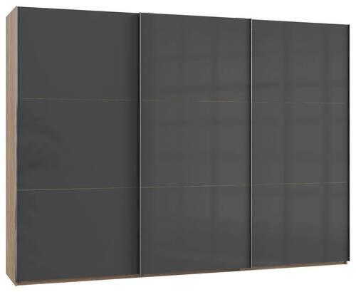 Schwebetürenschrank B: 300 Cm Level Grau/eichefarben - Eichefarben/Grau, MODERN, Holzwerkstoff (300/216/65cm) - MID.YOU