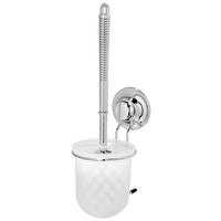 WC-Bürstengarnitur Riva Mit Saugsystem, Weiß - Chromfarben/Weiß, KONVENTIONELL, Kunststoff (14/40/14cm) - Homezone