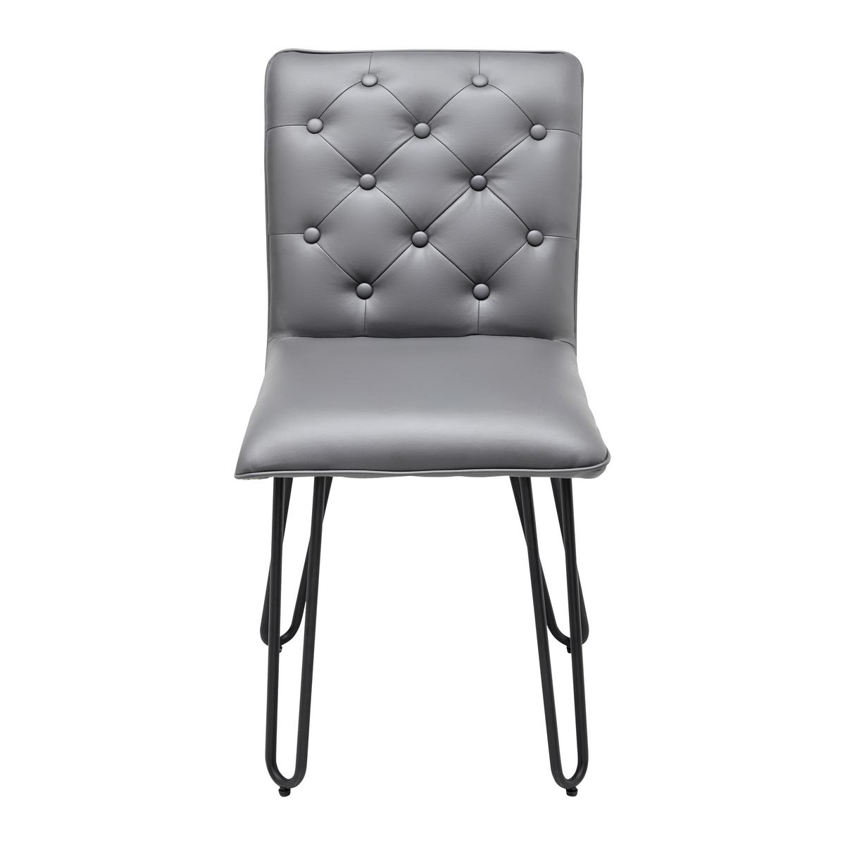 Židle Ivie - šedá koženka - šedá/černá, Moderní, kov/dřevo (43/86/62cm) - Bessagi Home