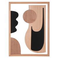 Wanddeko Astry B Naturfarbe/schwarz/weiß B:60cm - Schwarz/Naturfarben, Basics, Holzwerkstoff (60/80/2cm)