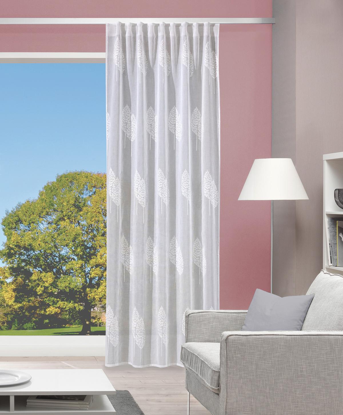 Fertigvorhang Alvaro Weiss - Weiß, Basics, Textil (140/245cm)