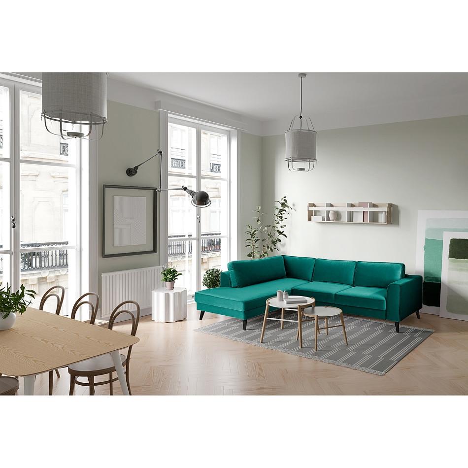 Ecksofa Lumber Jack Petrol S: 201x260 Cm - Wengefarben/Petrol, MODERN, Textil (201/260cm) - Trendmanufaktur