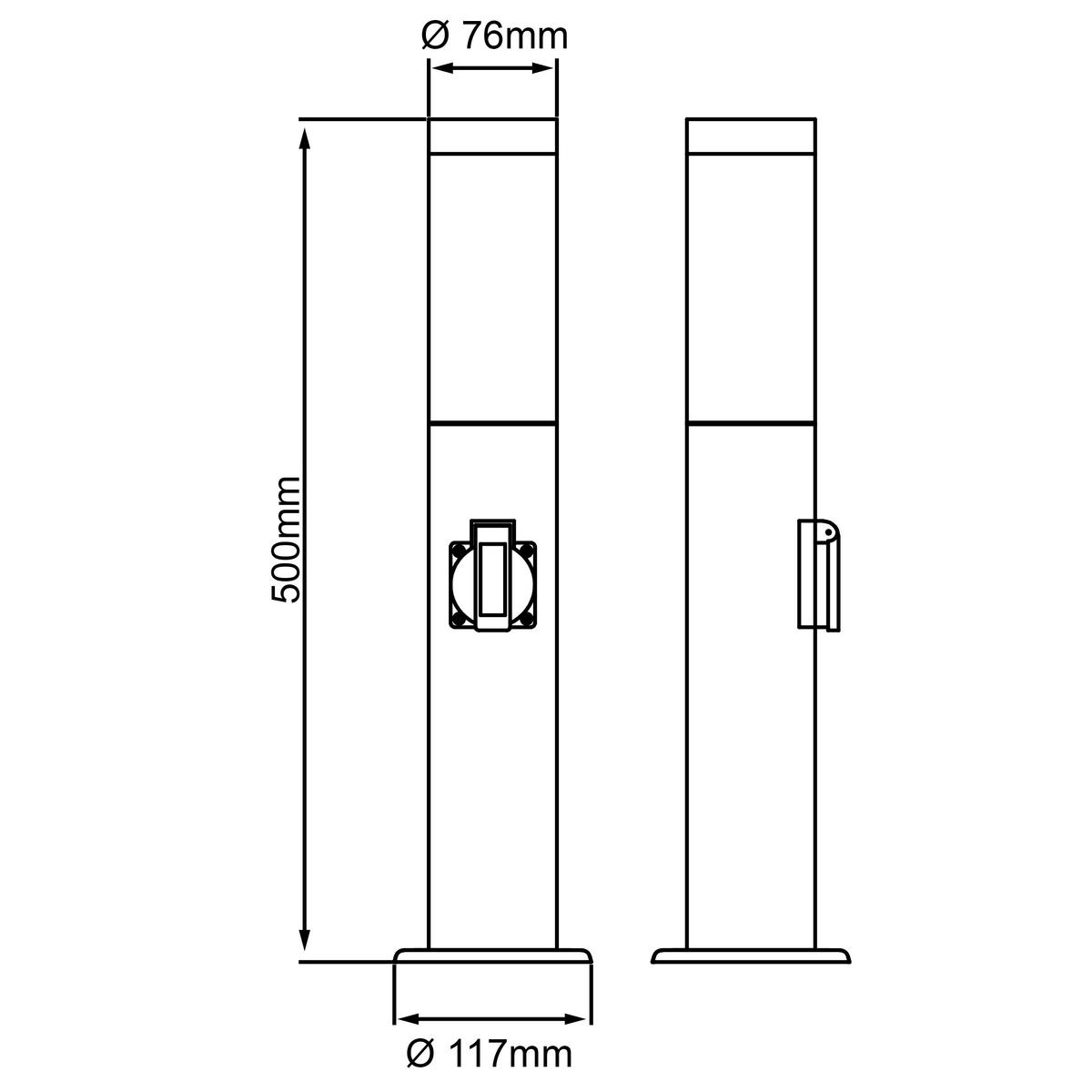Sockelleuchte 43693/82 Chorus - Edelstahlfarben, KONVENTIONELL, Kunststoff/Metall (7,5/49,5cm) - Brilliant