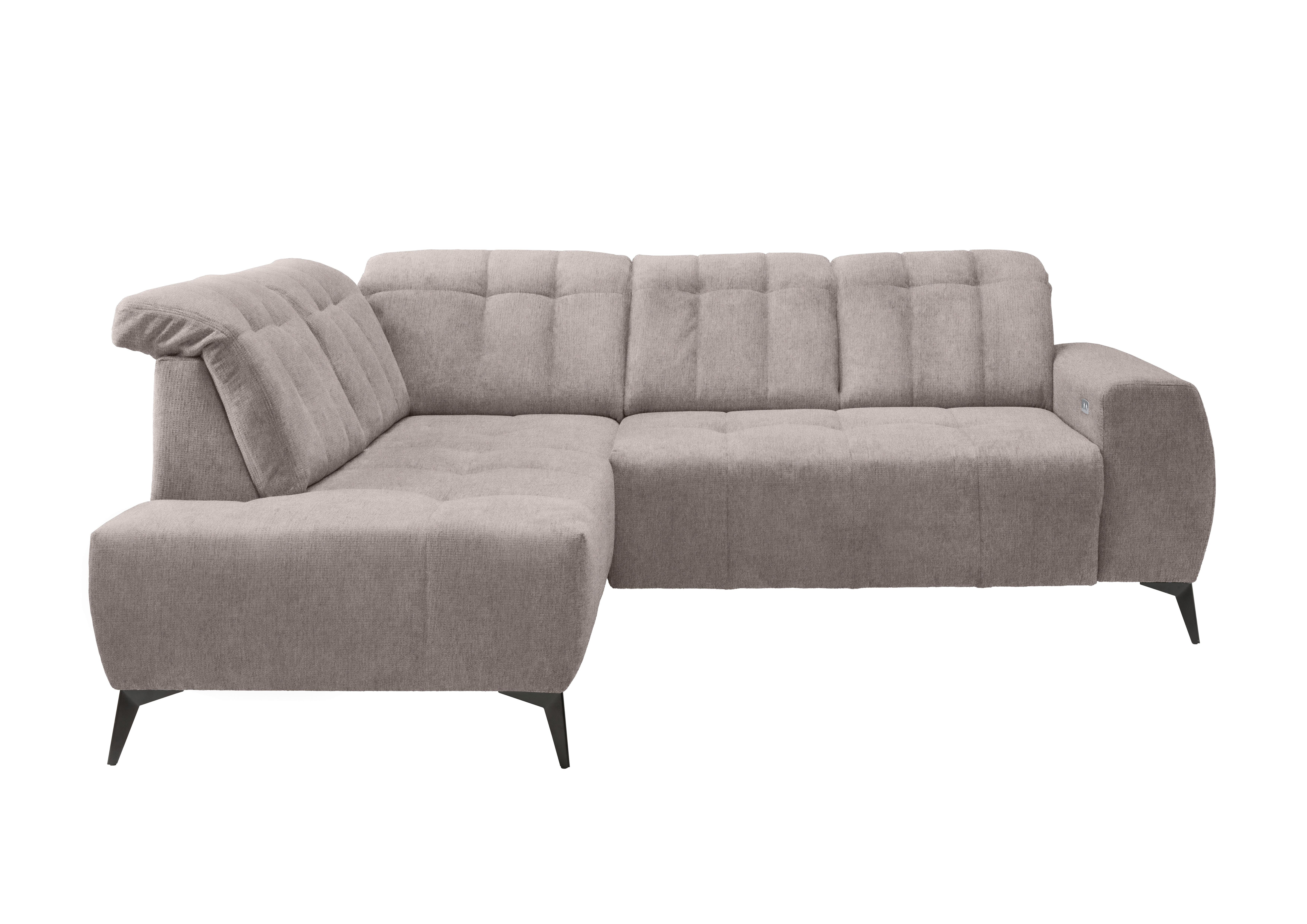 Ecksofa mit USB Anschluss Sano, Taupe, S: 200x261 cm - Taupe/Schwarz, MODERN, Textil (200/261cm) - Livetastic
