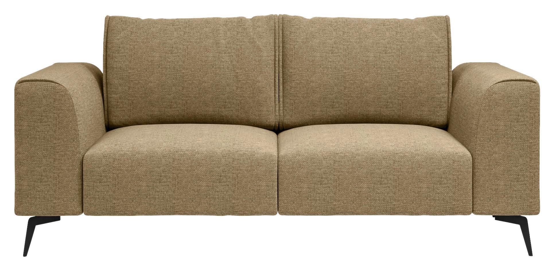 Dvojmiestna pohovka SEUL, zlatá - čierna/zlatá, Design, kov/drevo (186/88/90cm) - MID.YOU