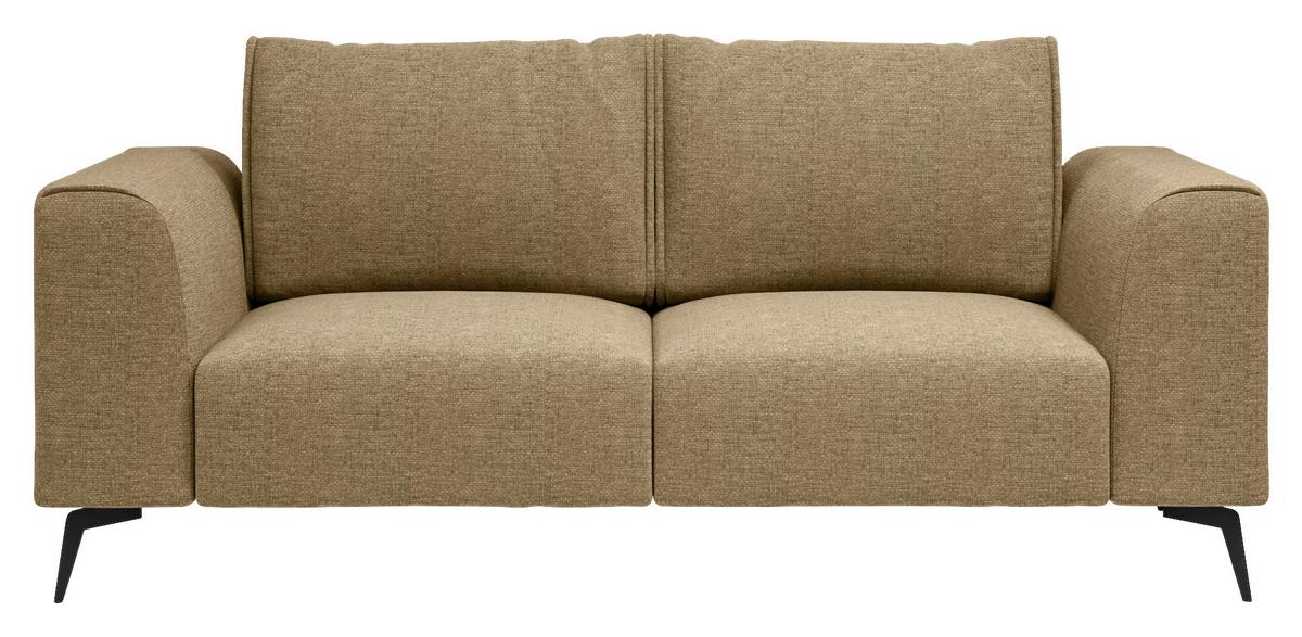 Dvoumístná pohovka SEUL, zlatá - černá/barvy zlata, Design, kov/dřevo (186/88/90cm) - MID.YOU