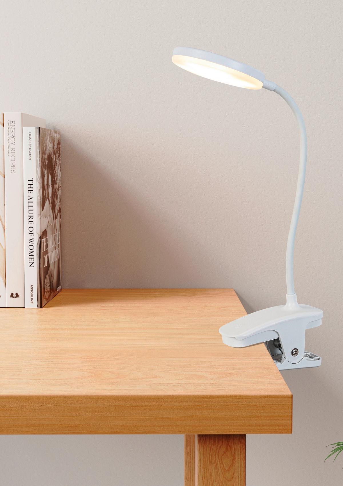 Íróasztallámpa Lida - fehér, Modern, műanyag/fém (12/10/45cm) - Luca Bessoni