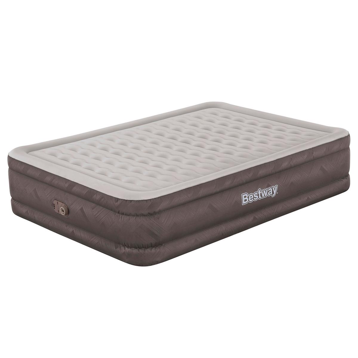 Luftbett Nicole 203x152x46 Cm Bis 350kg, Inkl. Pumpe - Braun/Grau, KONVENTIONELL, Kunststoff/Metall (203cm) - Bestway