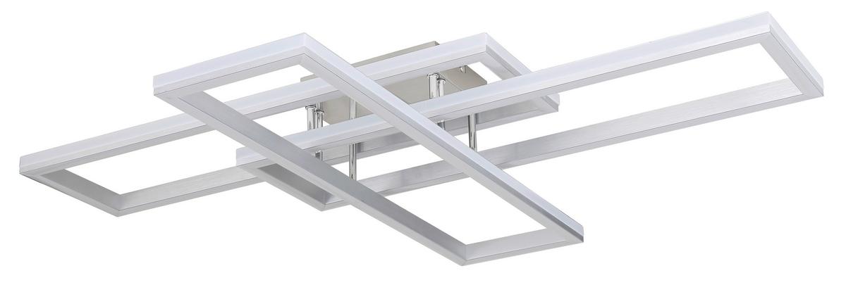 LED-Deckenleuchte 67209-60d - Silberfarben/Opal, Design, Kunststoff/Metall (100/69,5/13,5cm) - Globo