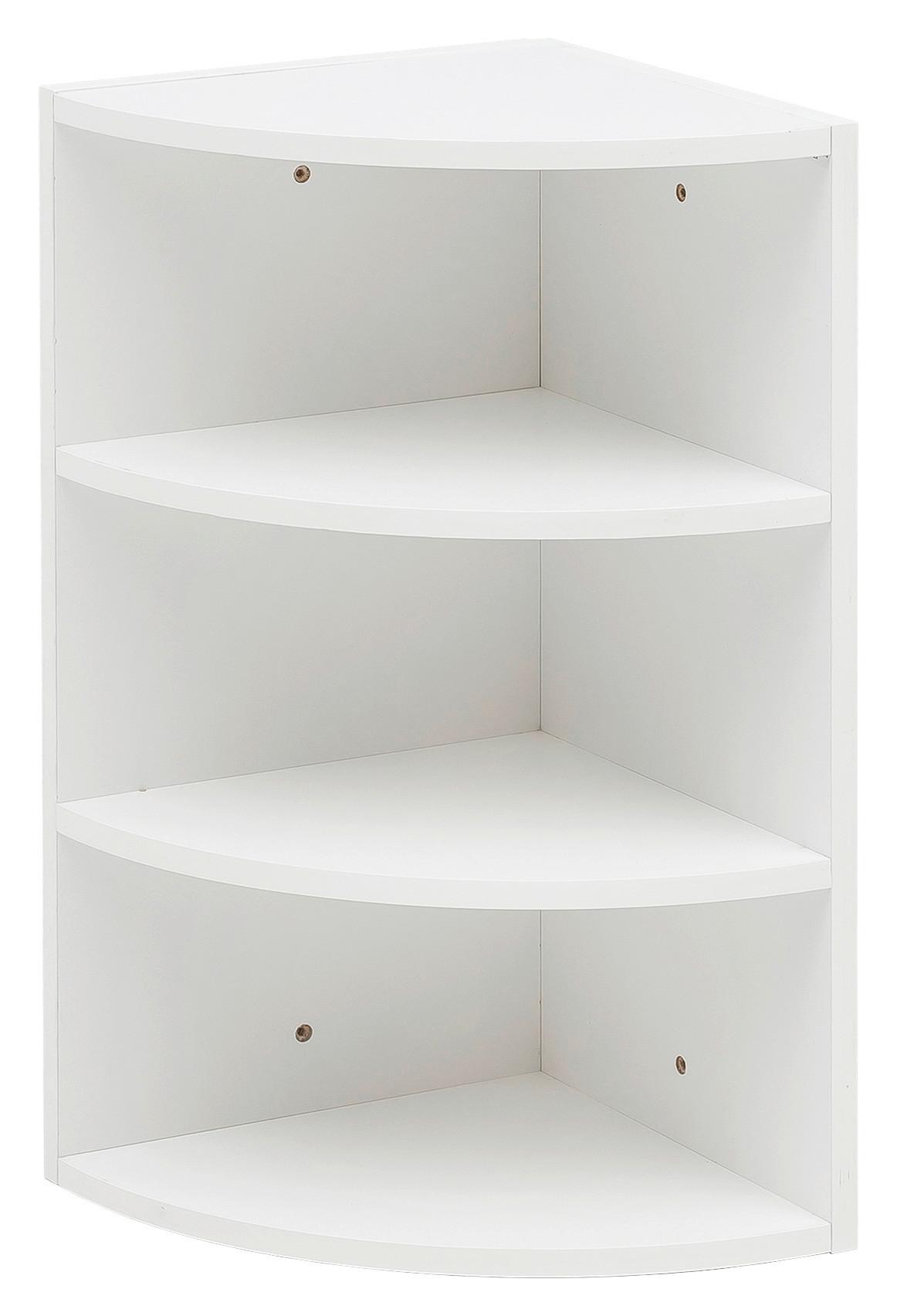 Rohový regál biely - biela, Konventionell, kompozitné drevo (30/60/30cm) - MID.YOU