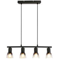 ZÁVESNÉ SVIETIDLO HIZ - čierna, Modern, kov/sklo (50/7,2/120cm) - Modern Living