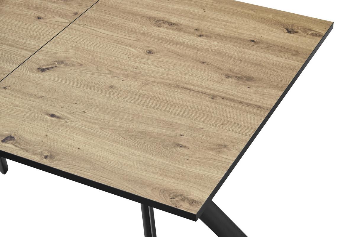 Ausziehtisch Marcel Giga 120AZ Melamin Eiche, B: 120-160cm - Eichefarben/Schwarz, MODERN, Holzwerkstoff/Metall (120-160/80/76cm)