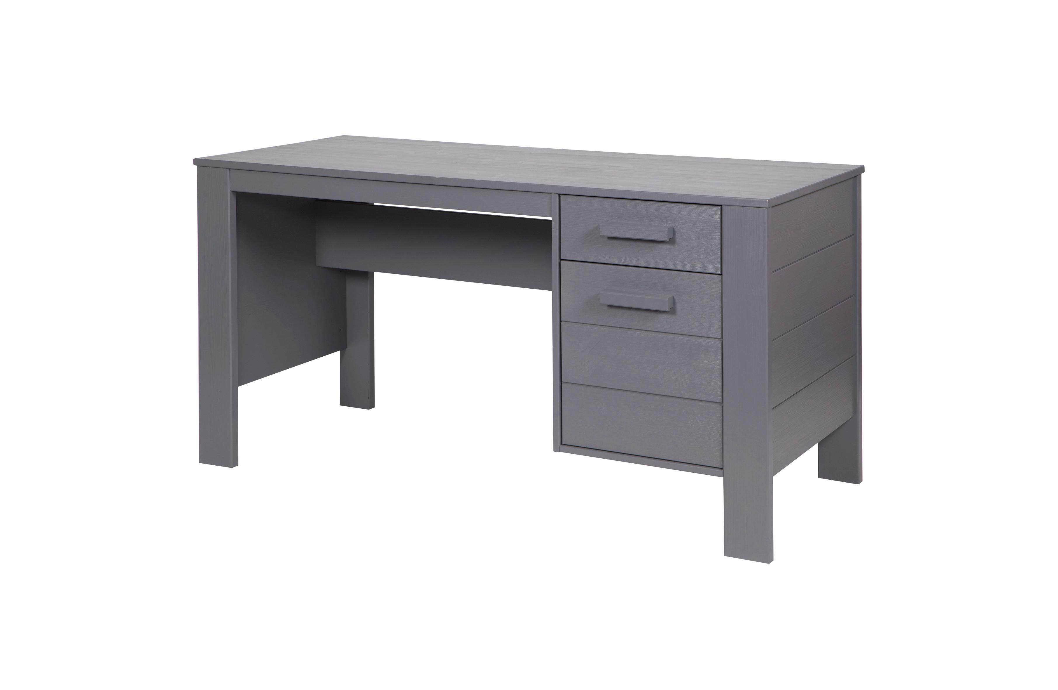Schreibtisch Dennis Dunkelgrau B: 141 cm - Dunkelgrau, Design, Holz (141/59/74cm) - Livetastic