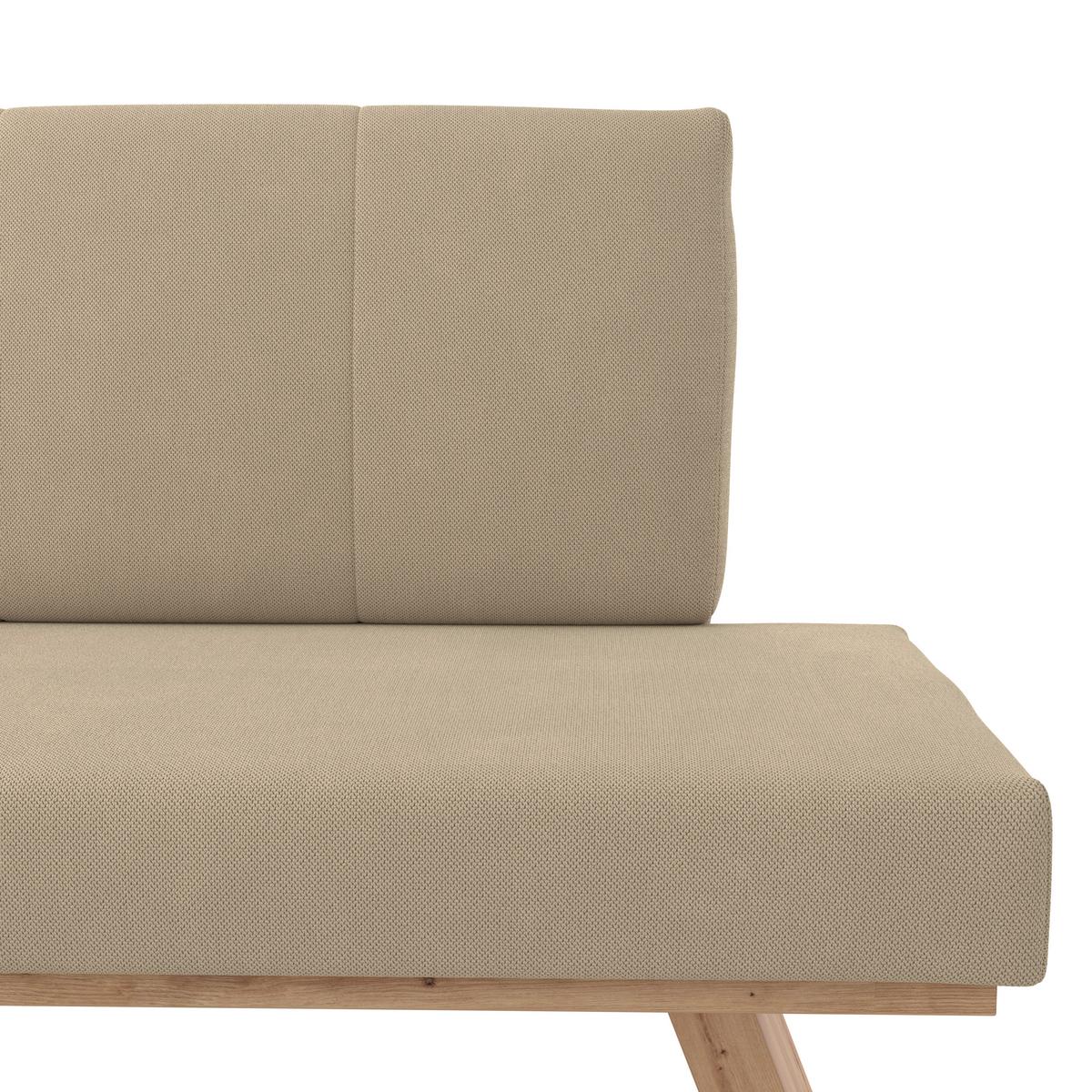 Eckbank Emma Ii Webstoff Beige, B: 150 Cm - Eichefarben/Beige, KONVENTIONELL, Holzwerkstoff/Textil (150/185cm)