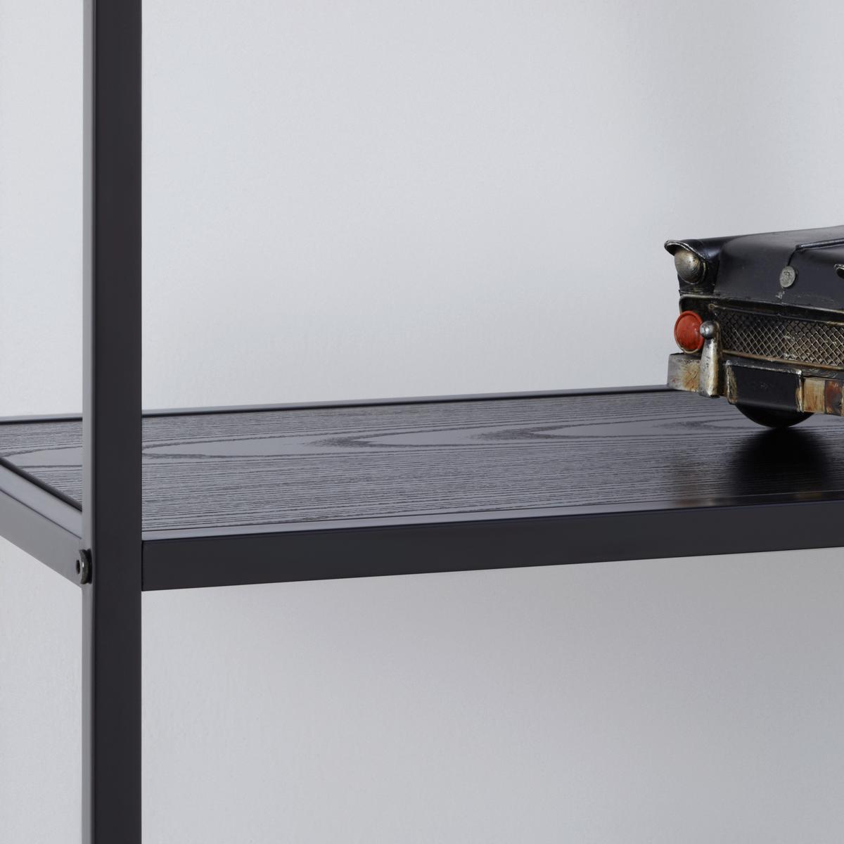 Regal Bastian černá - černá, Moderní, kov/kompozitní dřevo (77/68/30cm) - Based