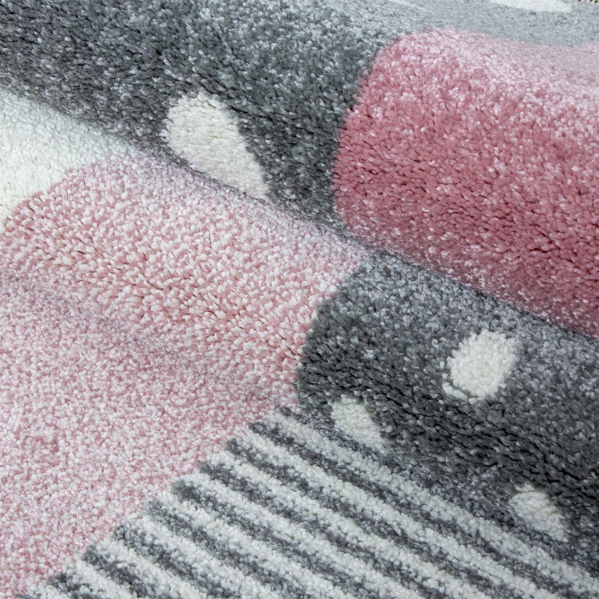 Detský koberec 80x150 cm - pink/sivá, Trend, textil (80/150cm) - Ben'n'jen