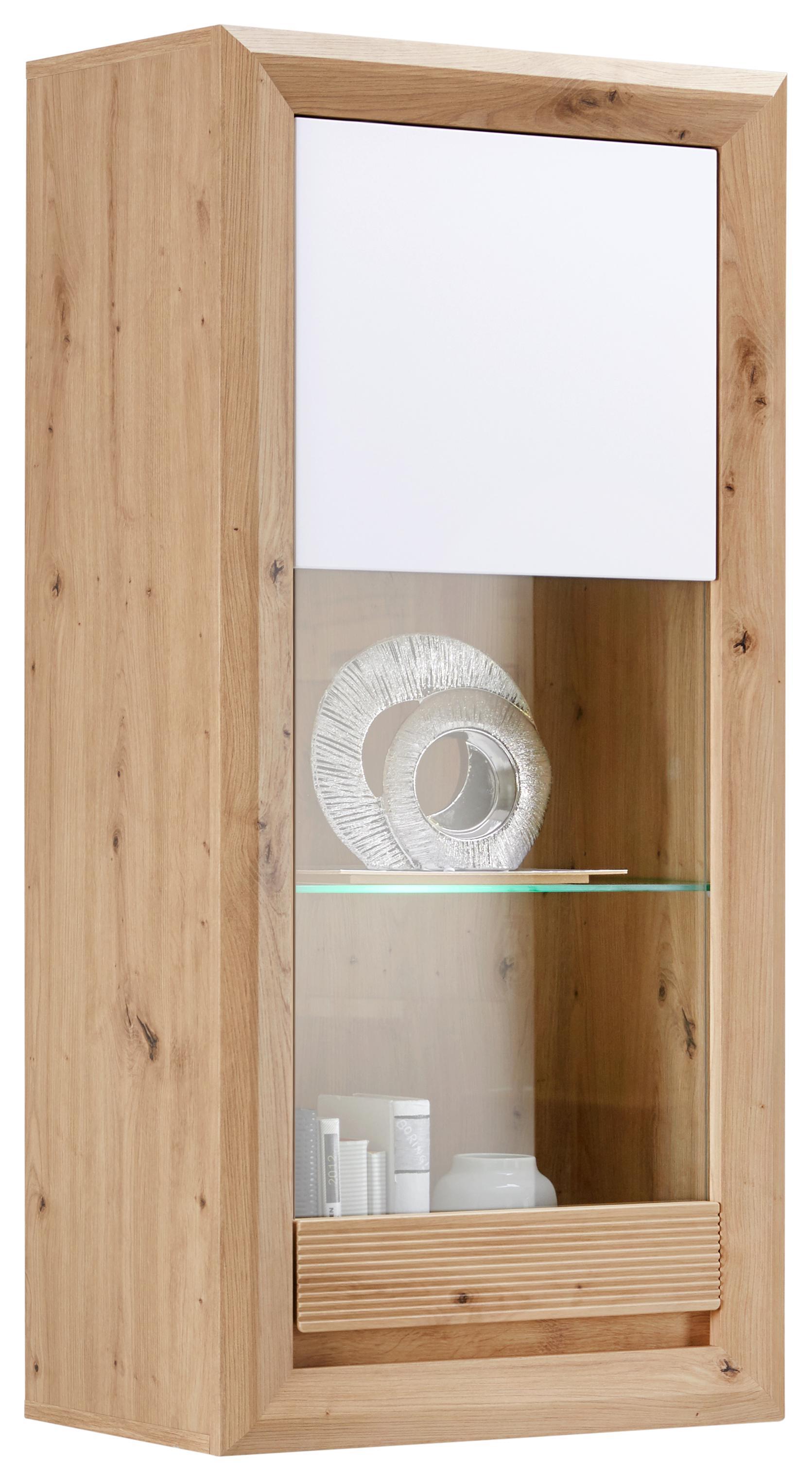 Vitrine Kashmir New - Klar/Eichefarben, MODERN, Glas/Holzwerkstoff (57/119/36cm) - James Wood