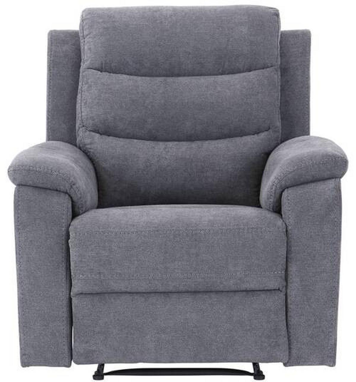 Relaxačné kreslo MANCHESTER, sivá - čierna/sivá, Konventionell, textil/plast (92/102/93cm) - Based