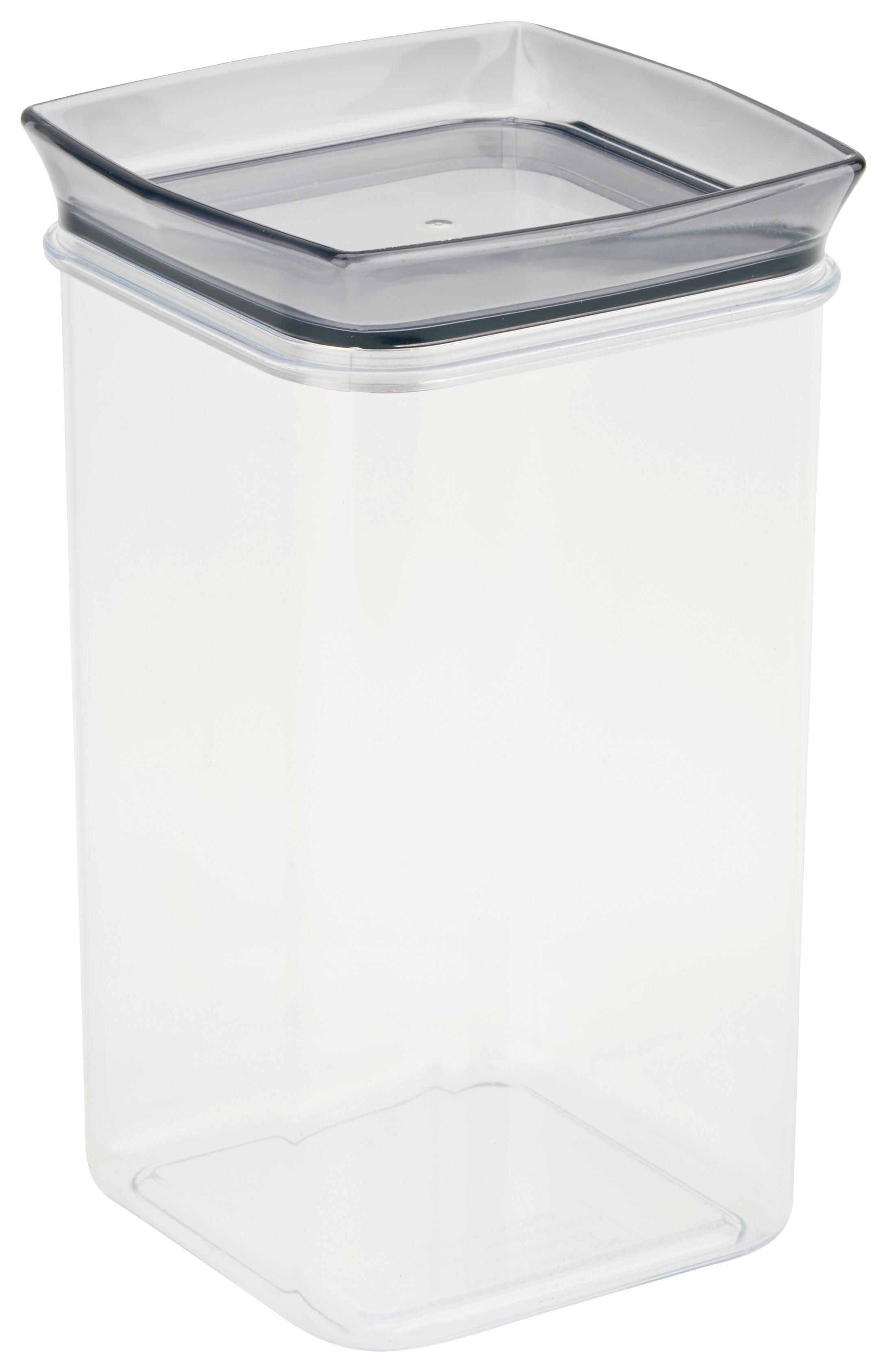 Vorratsdose Tessy ca. 1,45 L, Spülmaschinengeeignet - Transparent/Hellgrau, KONVENTIONELL, Kunststoff (10/10/19cm) - Luca Bessoni