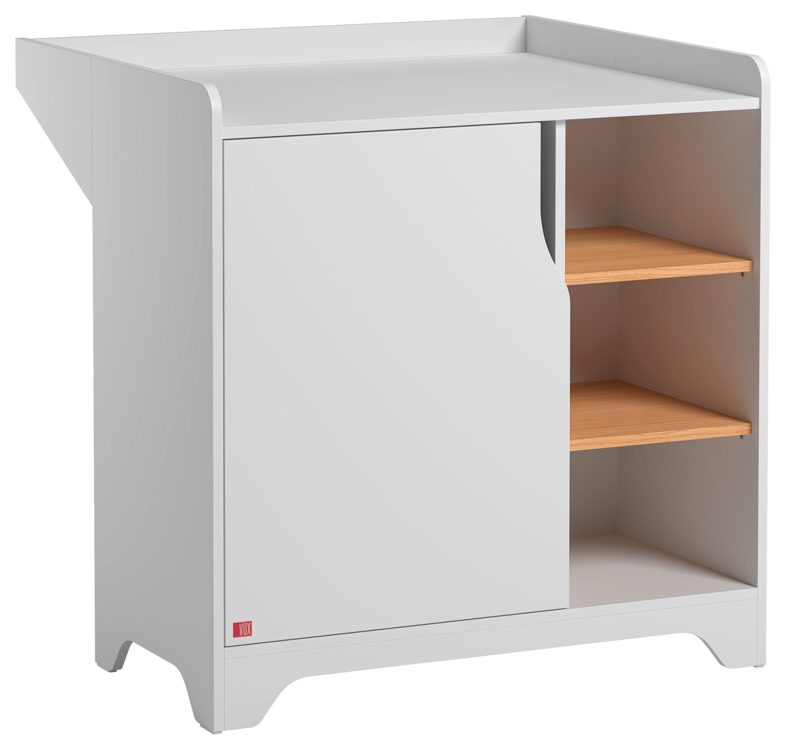 Wickelkommode Leaf B: 88,5 cm Weiß 1 Tür - Weiß, MODERN, Holzwerkstoff (88,5/89,5/75-44cm) - MID.YOU