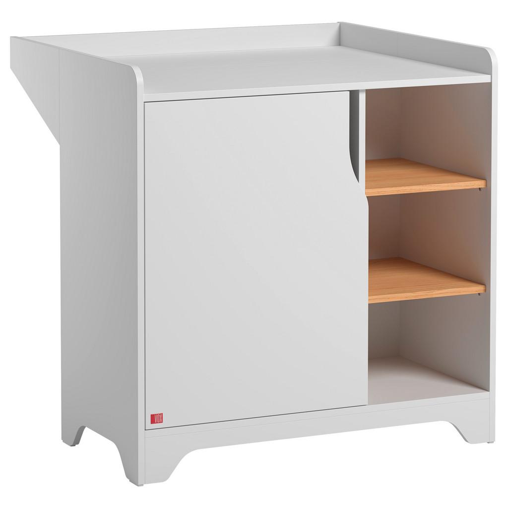 Wickelkommode Leaf B: 88,5 cm Weiß 1 Tür