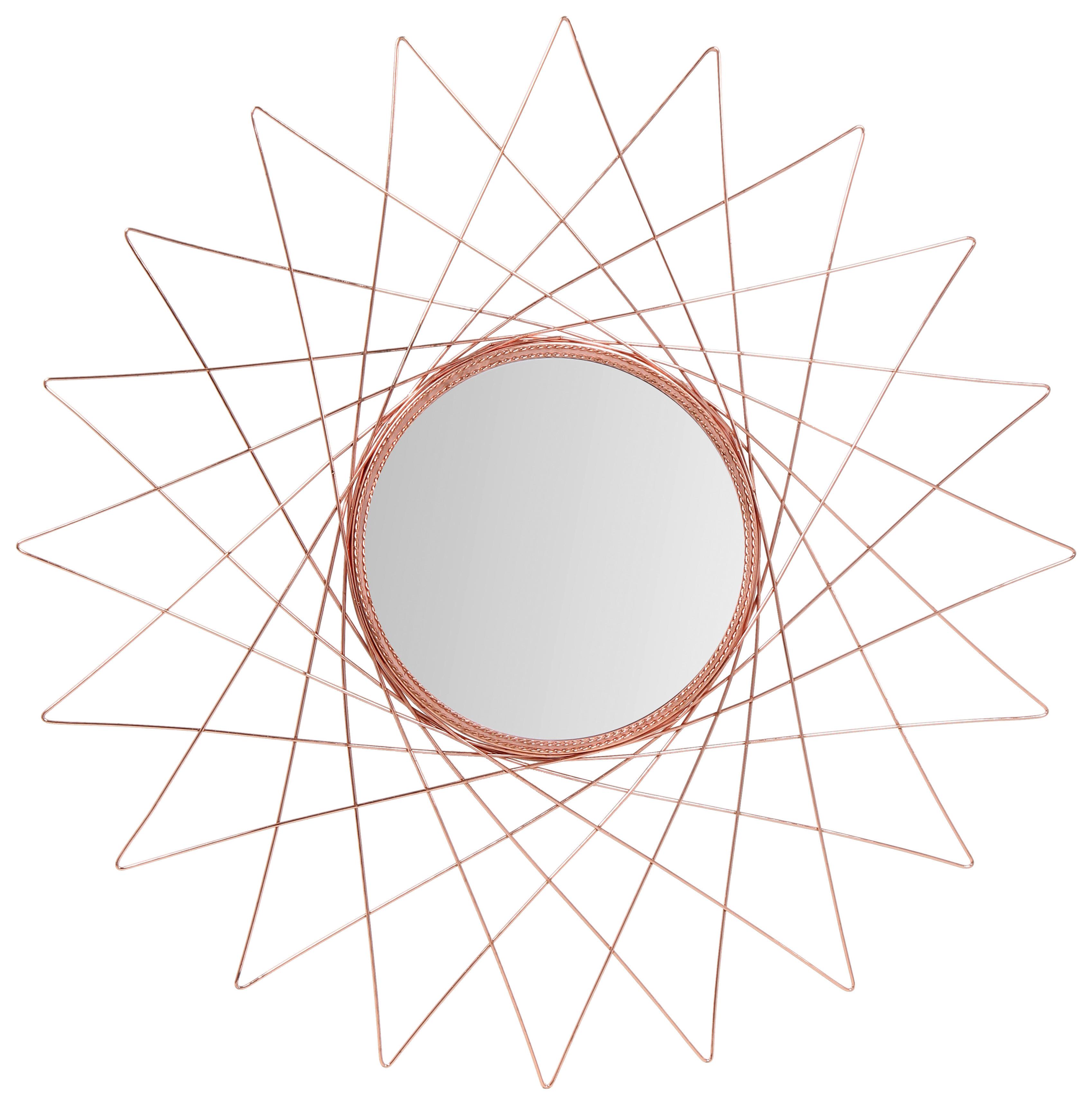 Nástenné zrkadlo, meď - medená, Basics, kov/sklo (79/79/2cm) - MID.YOU