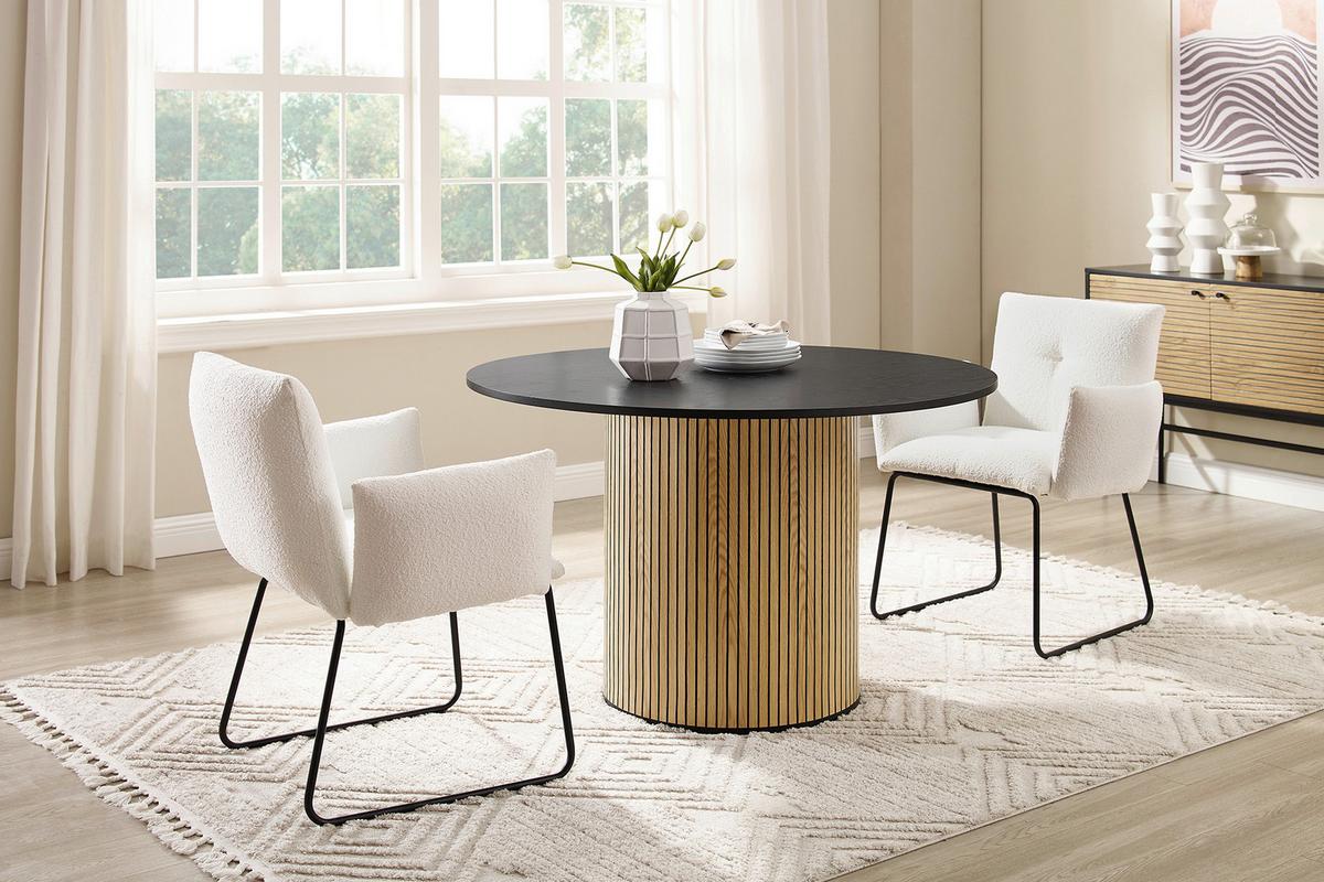 Esstisch Naturfarben/schwarz B: 100 Cm - Schwarz/Naturfarben, MODERN, Holz/Holzwerkstoff (100/100/75cm) - Livetastic