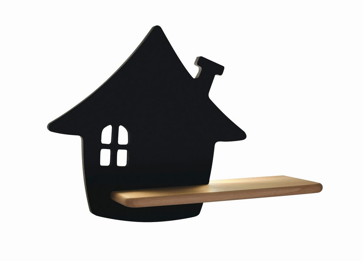 Kinderwandleuchte 21-85859 House - Schwarz, Basics, Holz/Holzwerkstoff (35/12/26cm)