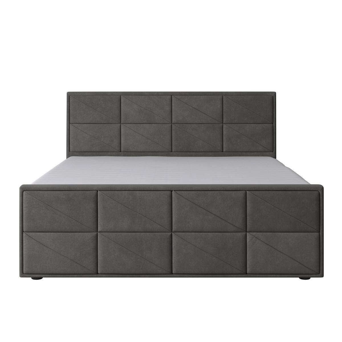 Boxspringbett mit Bettkasten Helsinki 180x200 cm Anthrazit - Anthrazit/Schwarz, MODERN, Karton/Holzwerkstoff (180/200cm) - MID.YOU