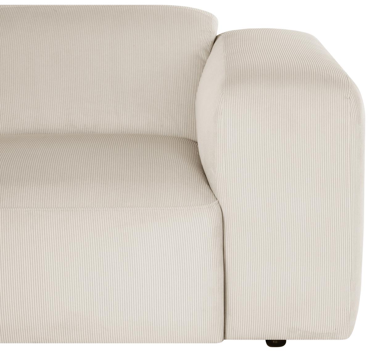 Ecksofa Hannah Creme 170x252 Cm - Creme/Schwarz, Design, Textil (170/252cm) - MID.YOU