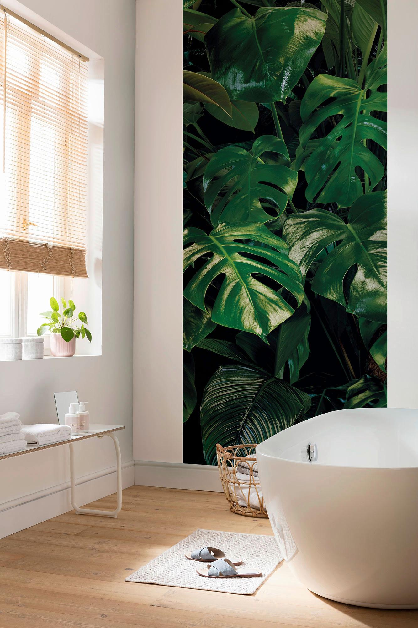 Vliestapete Tropical Wall Panel - Grün, Basics (100/250cm) - Komar