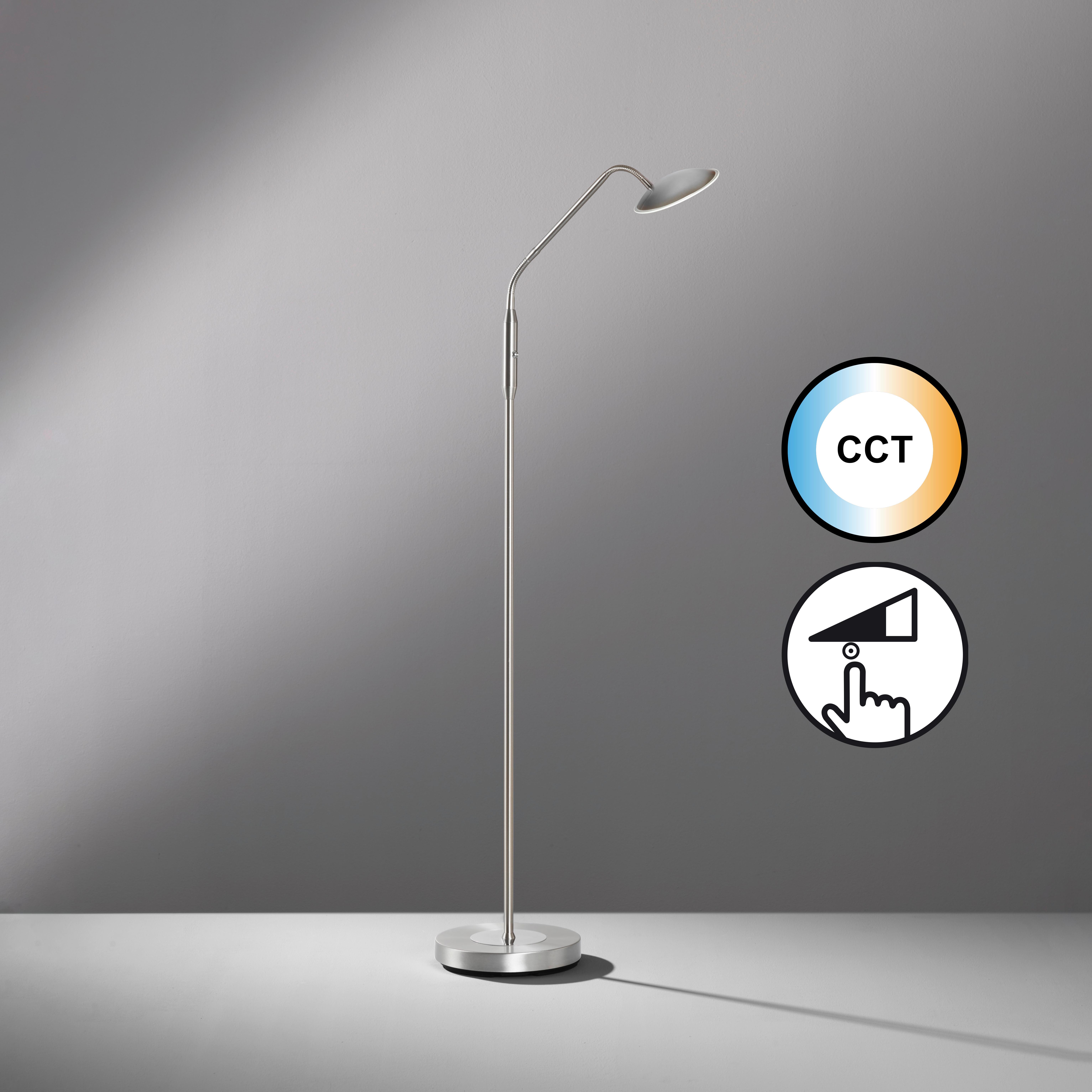 LED-Tischleuchte 40486 Tallri - Nickelfarben, KONVENTIONELL, Metall (23/135cm) - Fischer & Honsel