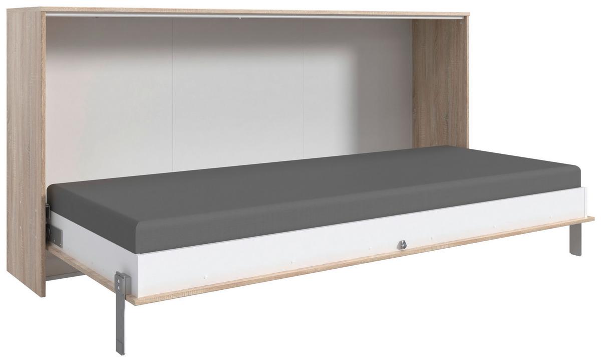 Schrankbett mit Lattenrost 120x200 Juist Eiche Dekor - Eichefarben, KONVENTIONELL, Holz/Holzwerkstoff (120/200cm) - MID.YOU