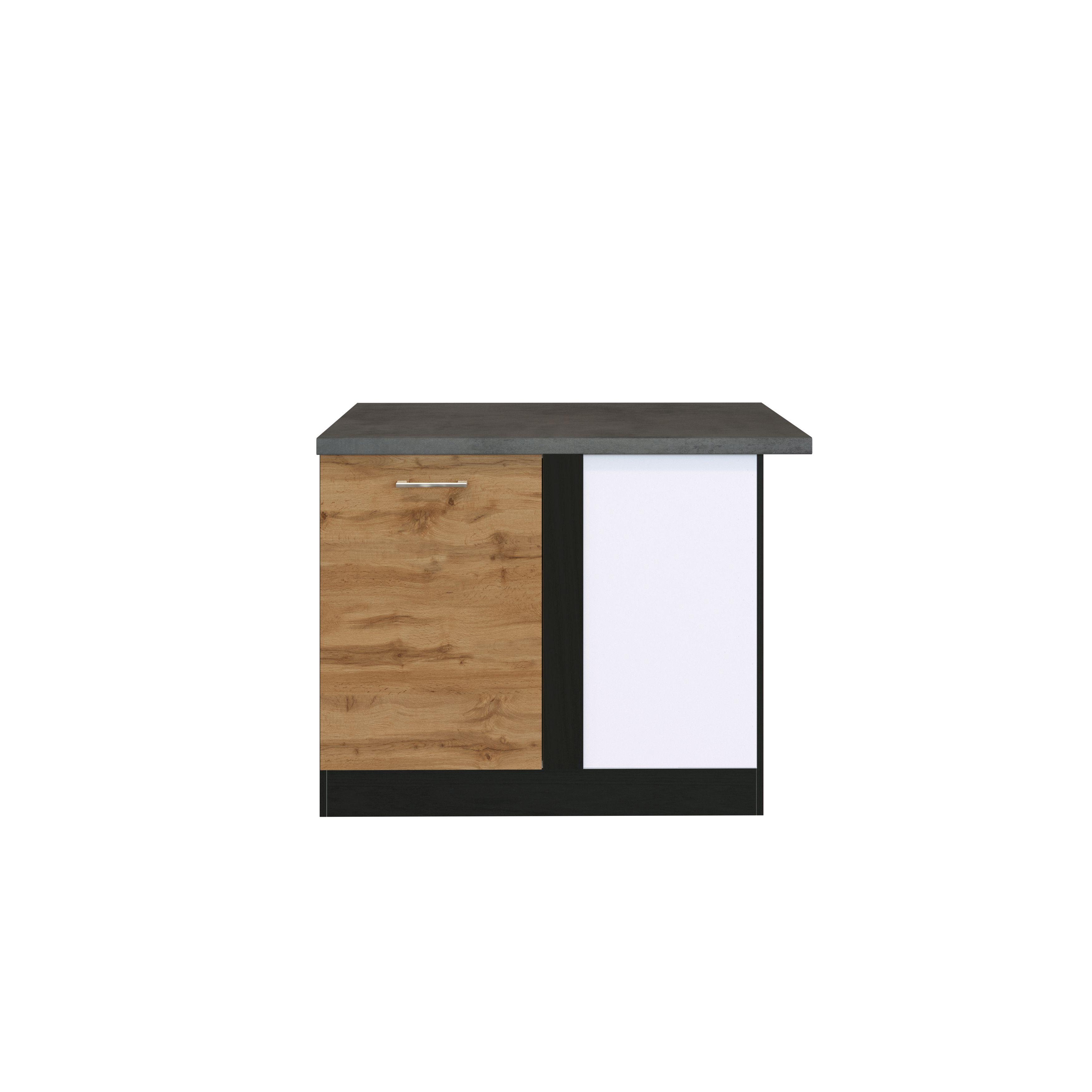 Eckunterschrank B: 110 cm Anthrazit/Eiche Dekor 1 Tür - Eichefarben, MODERN, Holzwerkstoff (110/85/60cm) - Held