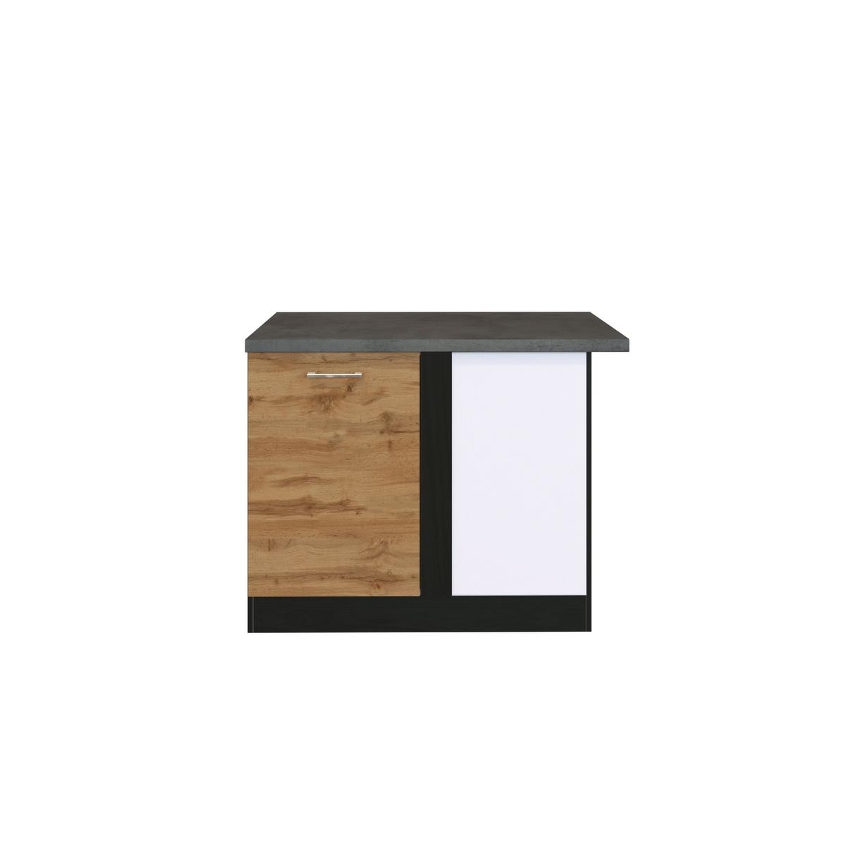 Eckunterschrank B: 110 Cm Anthrazit/eiche Dekor 1 Tür - Eichefarben, MODERN, Holzwerkstoff (110/85/60cm) - Held