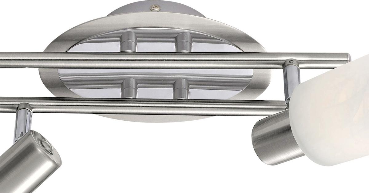 Strahler Elke 4-flammig Verstellbar L: 62 Cm - Chromfarben/Weiß, KONVENTIONELL, Glas/Metall (62cm) - James Wood