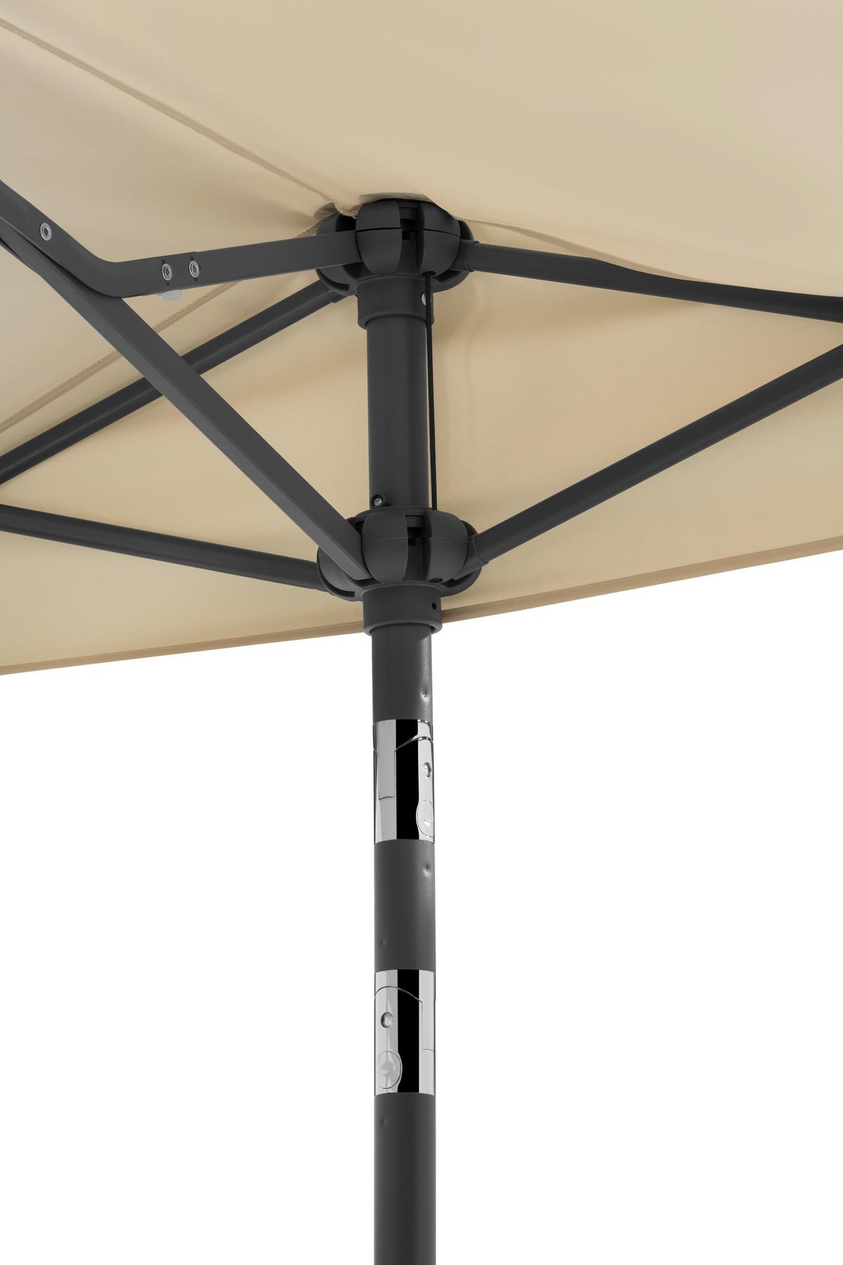 Ampelschirm Salerno Mezza BxHxT: 150x228x150 cm Naturfarben - Anthrazit/Naturfarben, Basics, Textil/Metall (150/228/150cm) - Schneider