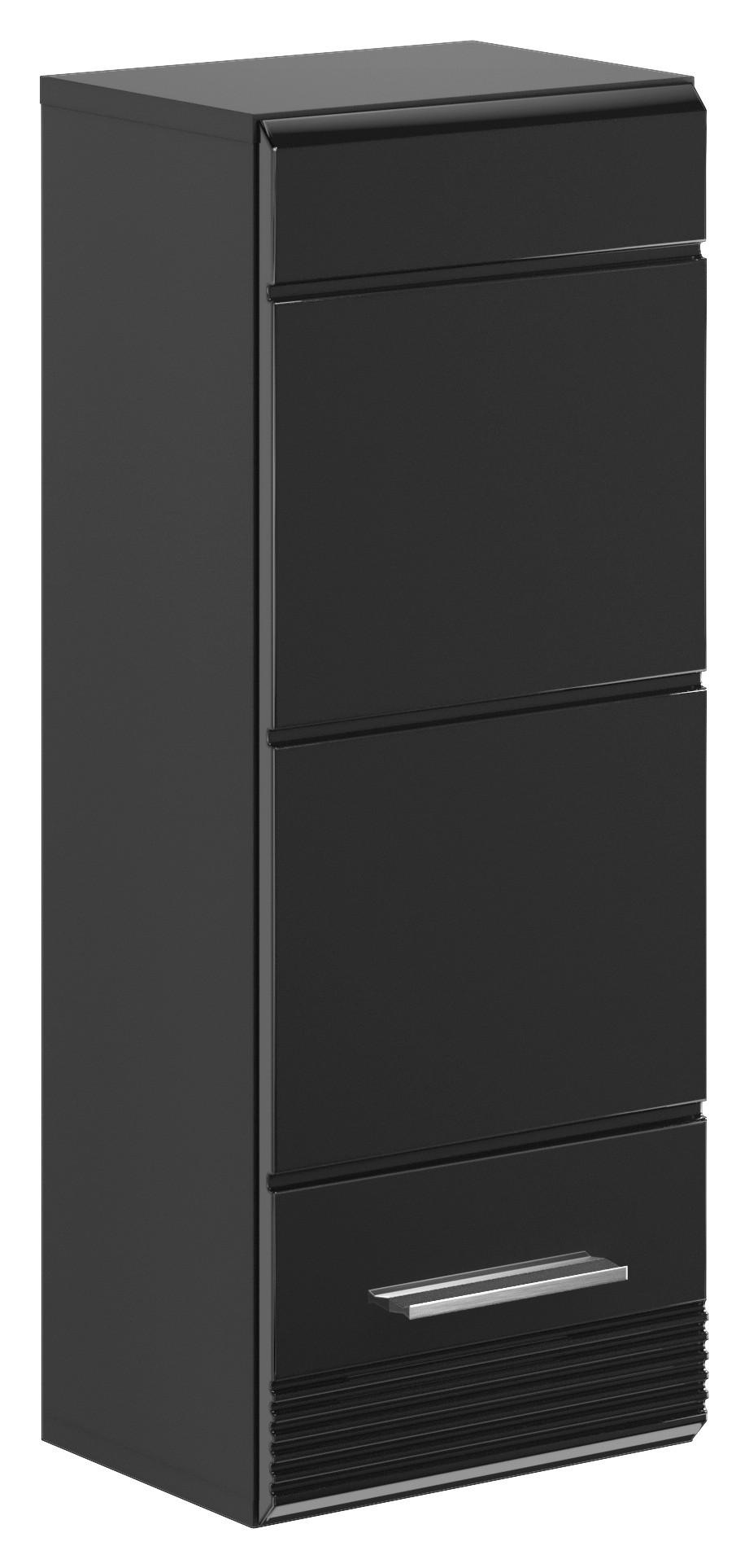 Hängeschrank Linus Schwarz B: 30 cm - Schwarz Hochglanz/Schwarz, MODERN, Holzwerkstoff (30/77/23cm) - MID.YOU
