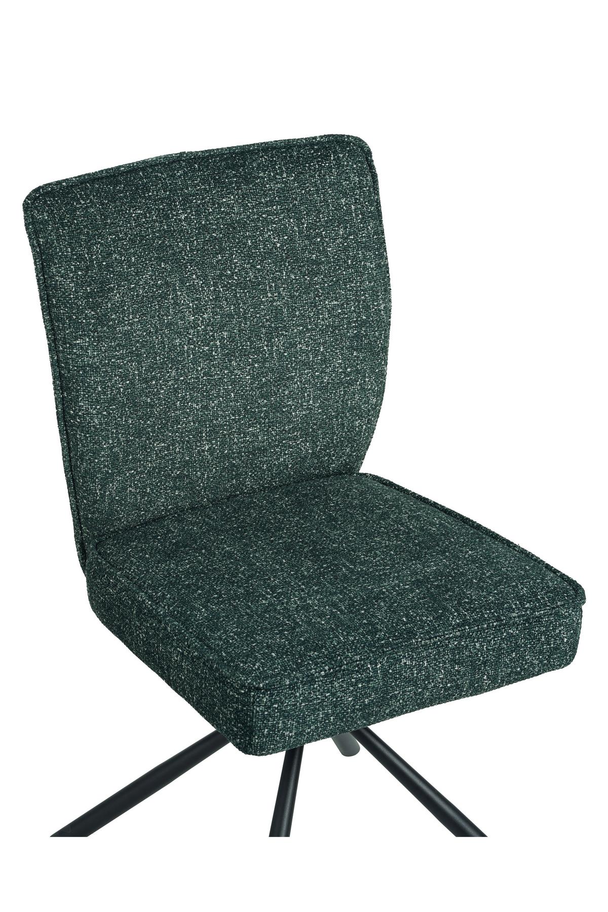 Stuhl Ellen Webstoff Grün, B: 49 Cm - Schwarz/Grün, MODERN, Textil/Metall (49/91/66cm)