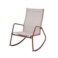 Loungesessel Brody – Schaukelstuhl - Terracotta, MODERN, Textil/Metall (68.5/97/91cm)