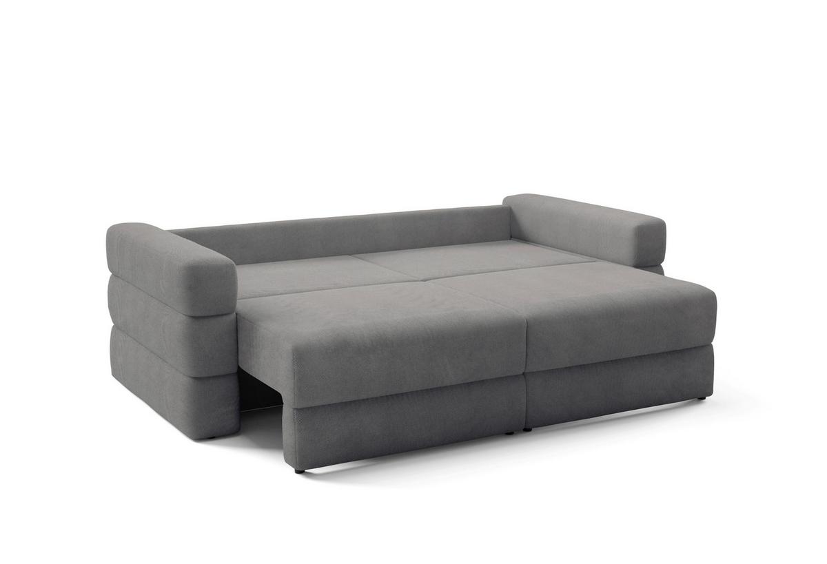 Schlafsofa Terazzo Dunkelgrau B: 254cm - Dunkelgrau/Schwarz, Design, Textil (254/93/167cm) - Livetastic