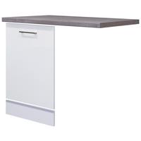 Čelo na myčku na nádoby Neo bílá + pracovní deska - bílá/barvy nerez oceli, Moderní, kov/kompozitní dřevo (110/60cm) - FlexWell