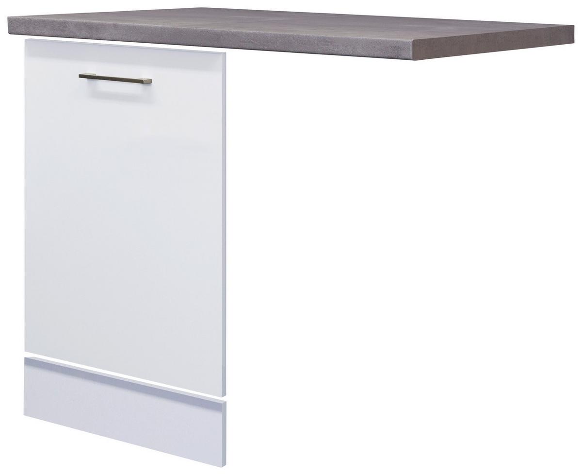 Čelo na myčku na nádoby Neo bílá + pracovní deska - bílá/barvy nerez oceli, Moderní, kov/kompozitní dřevo (110/60cm) - FlexWell