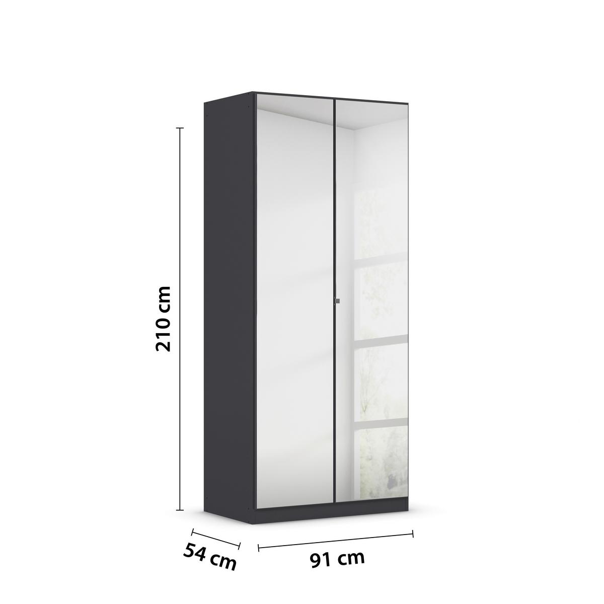 Kleiderschrank Reflect inkl. Inneneinteilung, 2 Körbe - Silberfarben/Grau, MODERN, Holzwerkstoff (91/210/54cm)